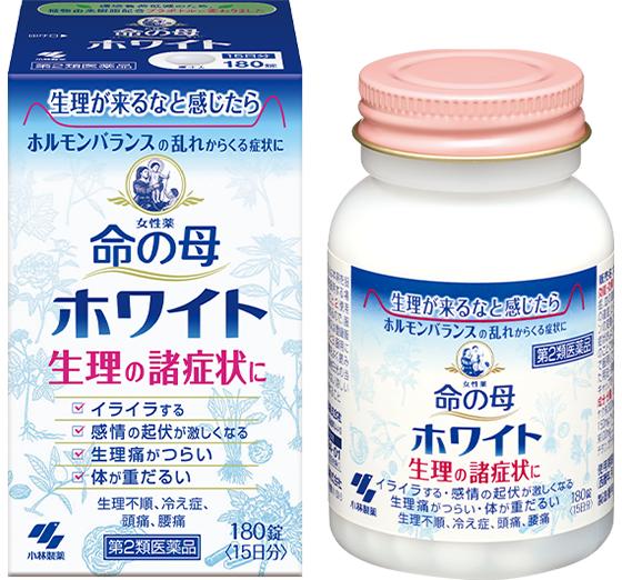 Kobayashi Inochi no Haha White 180 viên - trị triệu chứng khó chịu liên quan đến kinh nguyệt và sự thay đổi hormone