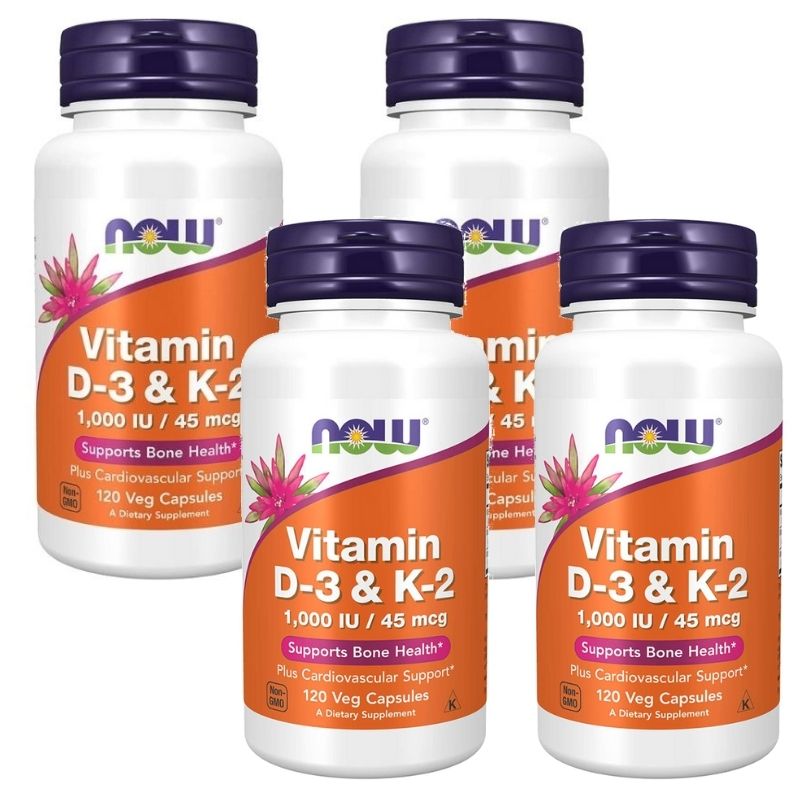 NOW Foods Vitamin D3 & K2 120 viên