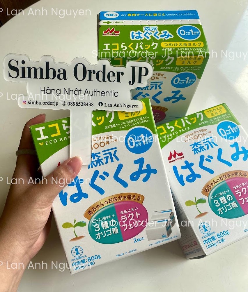 Sữa Morinaga Hagukumi Eco Rakuraku Pack 800g
